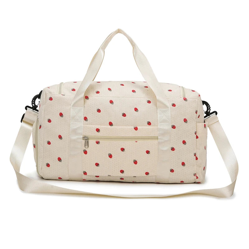 Corduroy Travel Tote Bag Large Capacity Carry On Travel Bag With Shoe Compartment Sports Fitness Bags For Women Duffle Bags