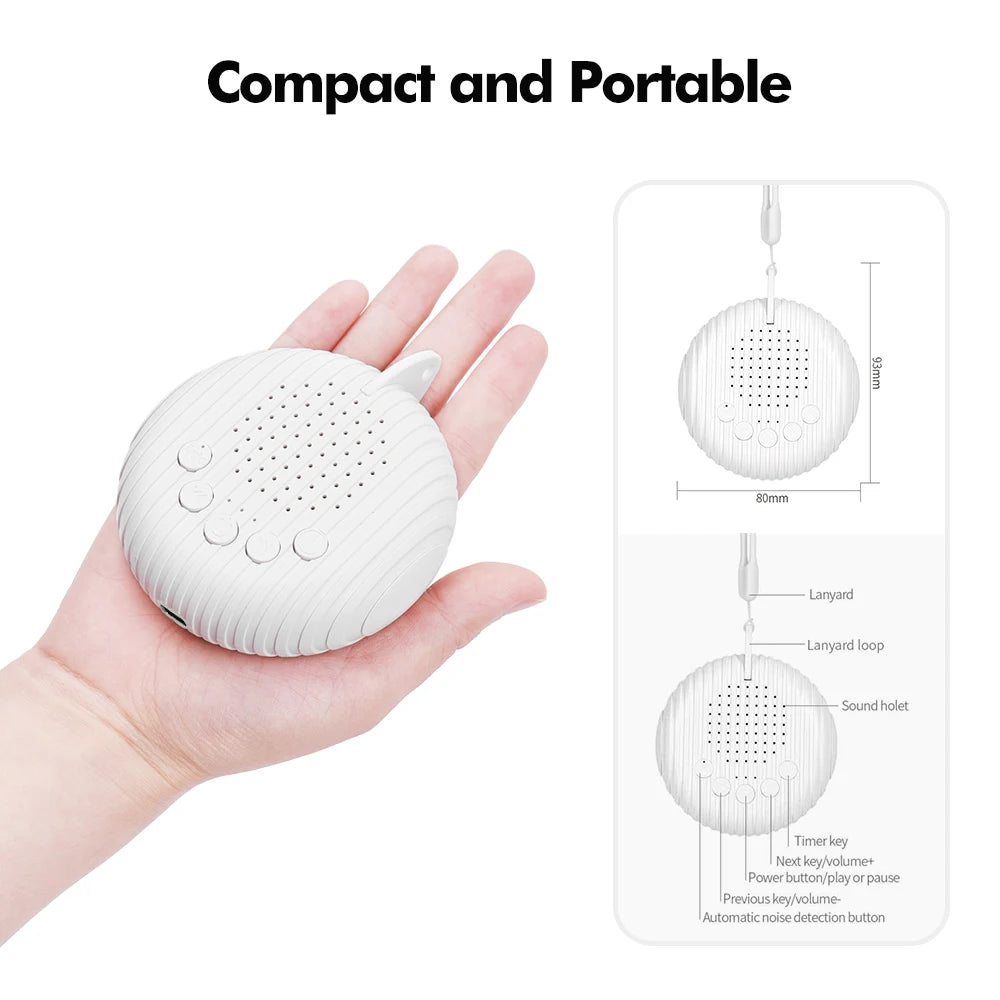 White Noise Machine 10/12 Sounds USB Rechargeable Portable Sleep Machine for Baby Adult Elder Timer Volume Sleeping & Relaxation