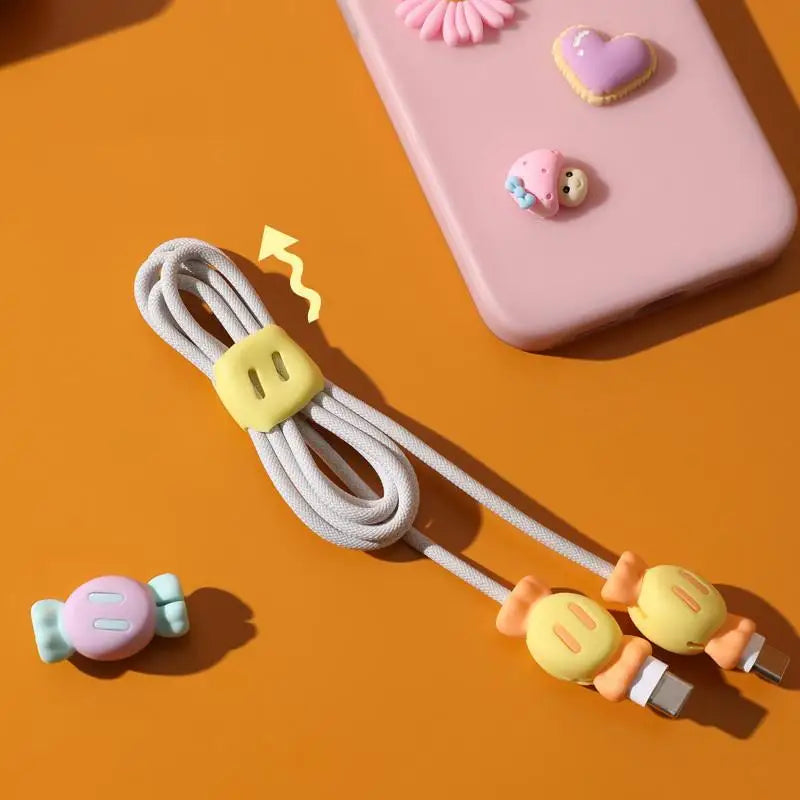 Travel Cable Organizer & Protector - Silicone Case with Integrated Cable Storage, Cute Styles, and Protected in Bag or Pocket