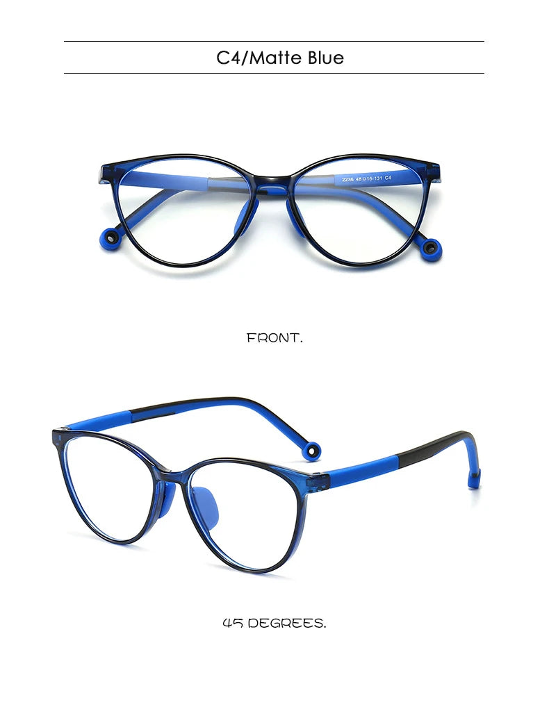 Blue Light Blocking Glasses for Kids Computer Glasses TR90 Frame Clear Lens Girl Boy Video Gaming Children Safety Eyewear