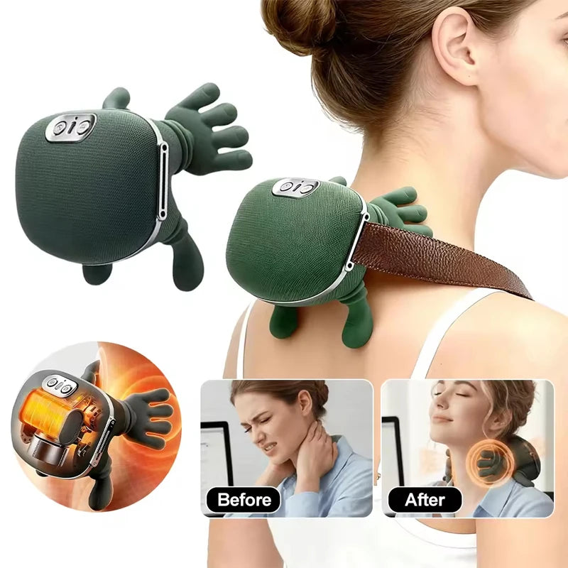 New Bionic Finger Neck Shoulder Massager Wireless Neck Cervical Trapezius Kneading Massage Shawl Brushless Motor Neck masajeador