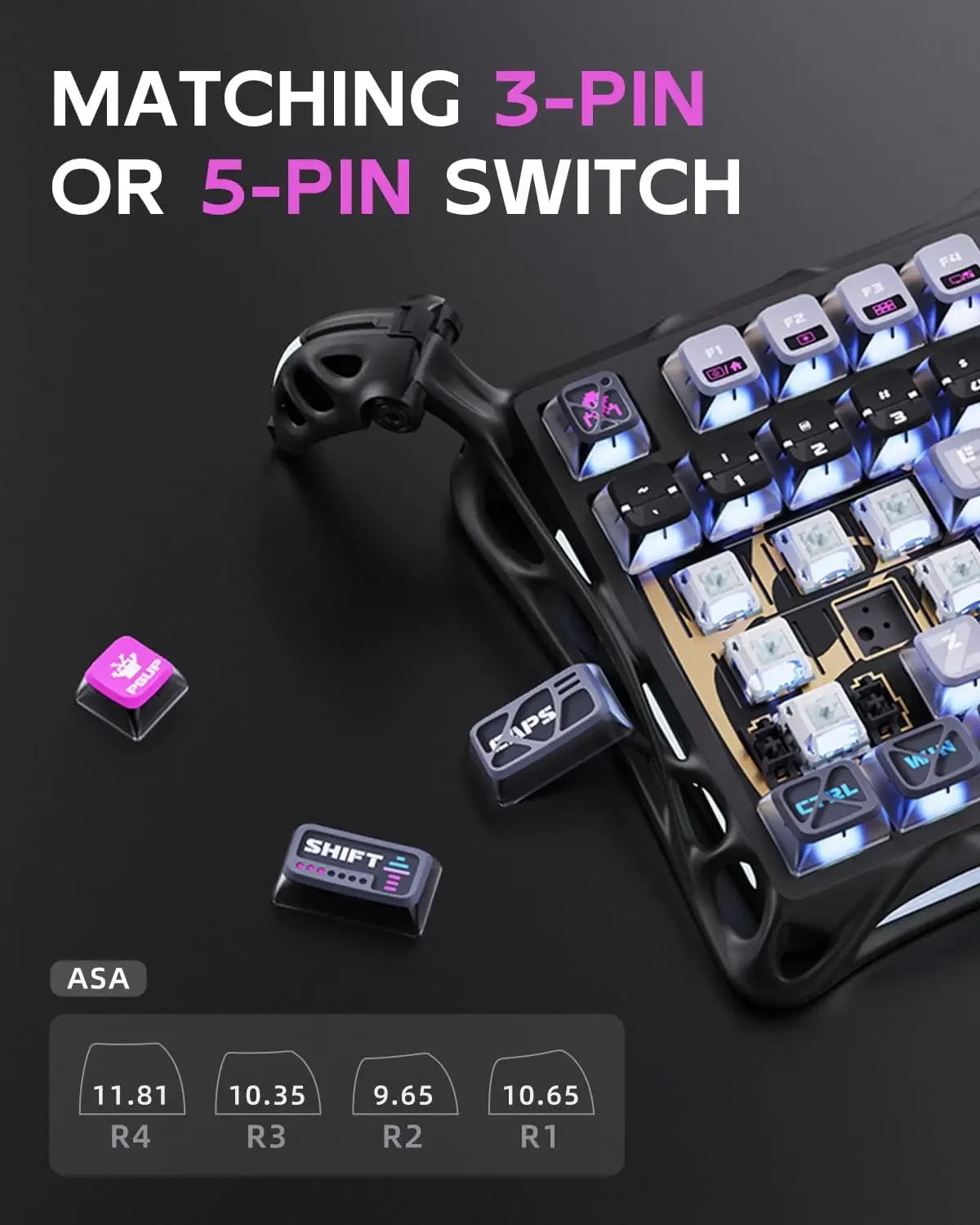 Gravastar K1 Mechanical Keyboard Bluetooth Wireless Aluminium Alloy Tri-Mode RGB Light E-sports Gaming Keyboard PC Accessories