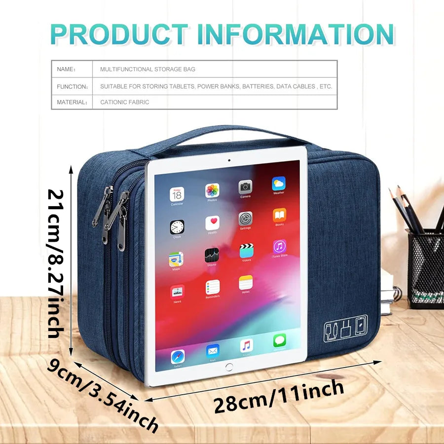 Portable Digital Storage Bag USB Gadget Waterproof Cable Organizer Pouch Electronics Devices Accessories Pack Supplies