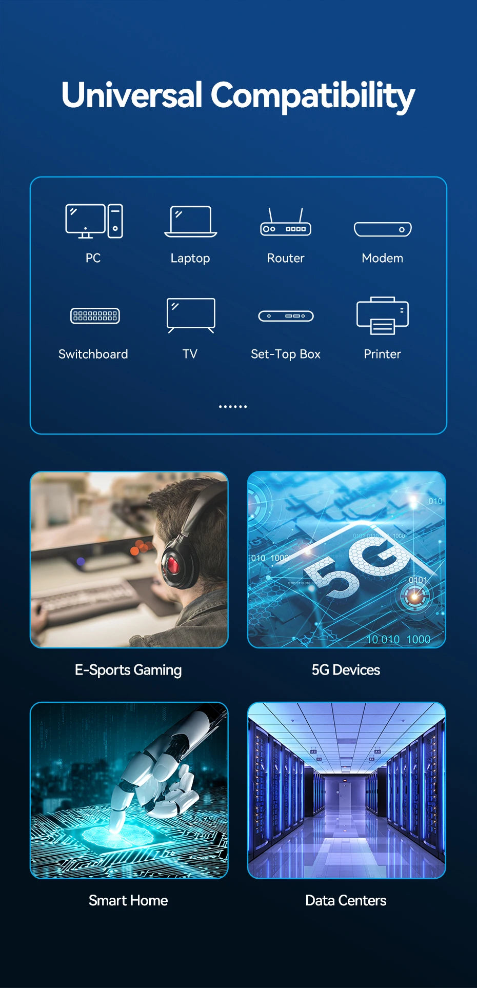 Vention CAT8 Ethernet Cable 40Gbps 2000MHz CAT 8 Networking High Speed Internet Lan Cord for PC Laptops PS5 4 Router RJ45 Cable