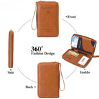 Travel Wallet Passport Holder Ticket Holder, Credit Card Case, Multi-functional Zippered Wallet with Wrist Strap