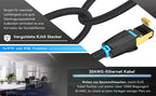 Vention CAT8 Ethernet Cable 40Gbps 2000MHz CAT 8 Networking Cotton Braided Internet Lan Cord for Laptops PS 5 Router RJ45 Cable