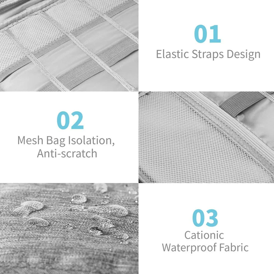 Portable Digital Storage Bag USB Gadget Waterproof Cable Organizer Pouch Electronics Devices Accessories Pack Supplies