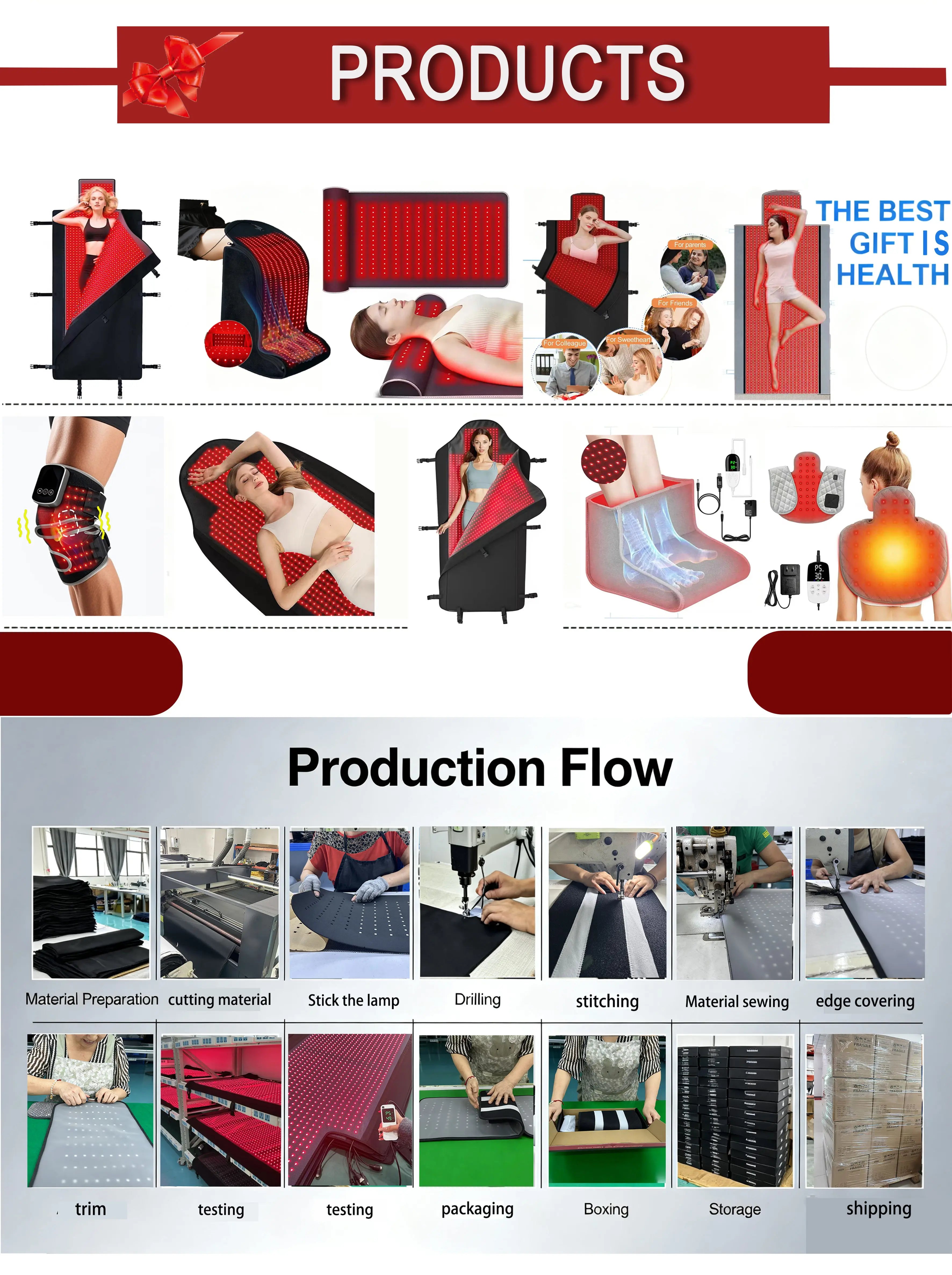 Hot selling：Hot Selling Red Light Therapy Mat for Full Body Temperature Control Flexible Mat Full Body Red Light Treatment for Y