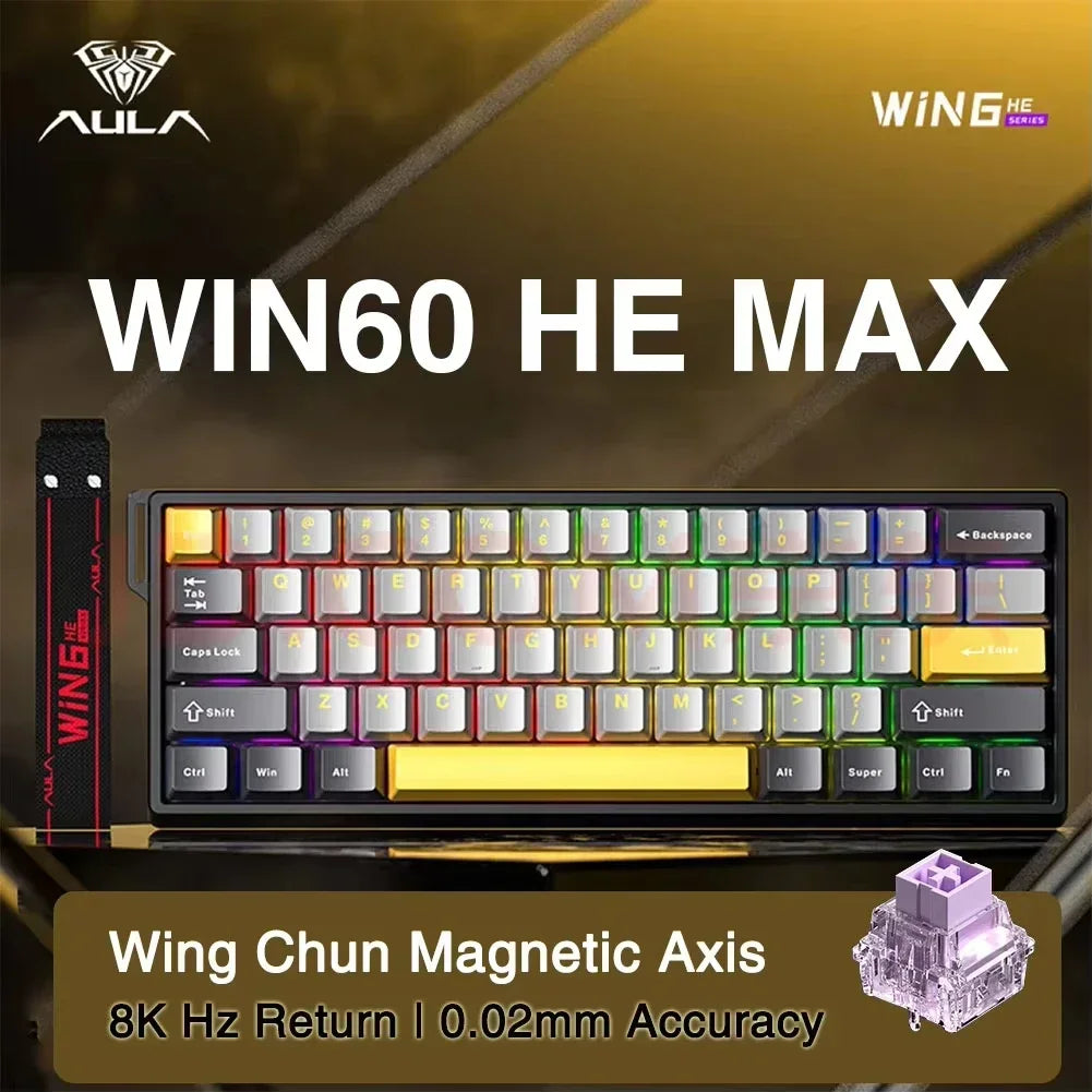 AULA WIN60 WIN68 HE Magnetic Keyboards Esports Rapid Trigger 8K Return RGB Hotswap Wired Gaming Mechanical Keyboard for Pc Gamer