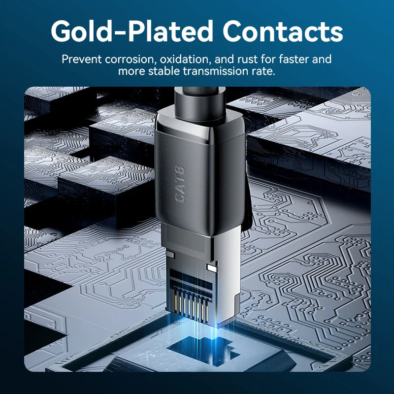 Vention CAT8 Ethernet Cable 40Gbps 2000MHz CAT 8 Networking High Speed Internet Lan Cord for PC Laptops PS5 4 Router RJ45 Cable