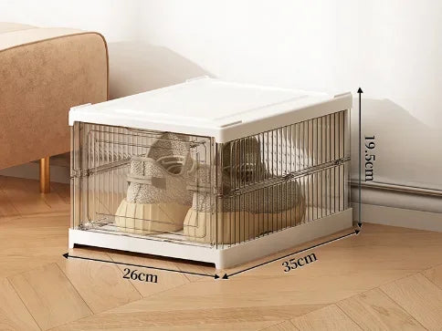 Dustproof 1/3/6 Layers Foldable Shoes Box Stackable Transparent Thickened Plastic Bins Sneaker Shoe Organizer Cabinet Organizers