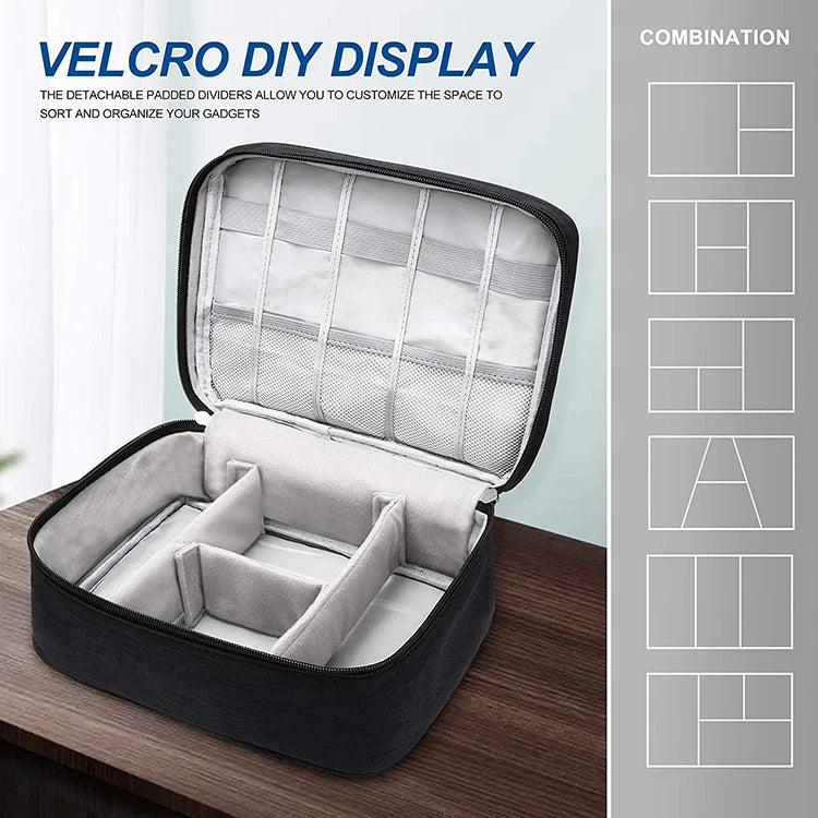 Portable Digital Storage Bag USB Gadget Waterproof Cable Organizer Pouch Electronics Devices Accessories Pack Supplies