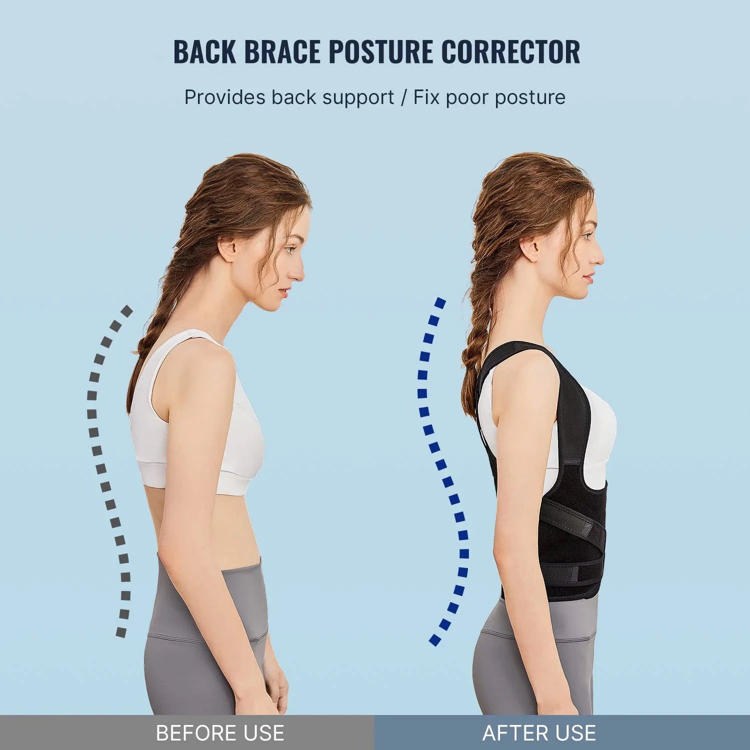 Posture Corrector for Men&Women,Shoulder Straightener Upper&Lower Back Brace Adjustable Support Waist Back Pain Relief