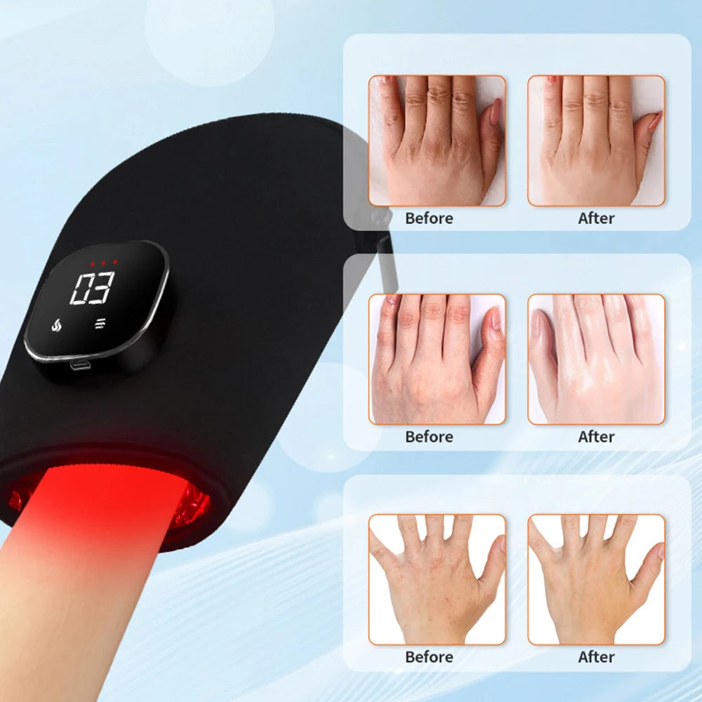 Red Light Therapy for Hand Pain Relief with 660nm Red & 850nm Infrared Light,Rechargeable LED Near Infrared Light Therapy Glove