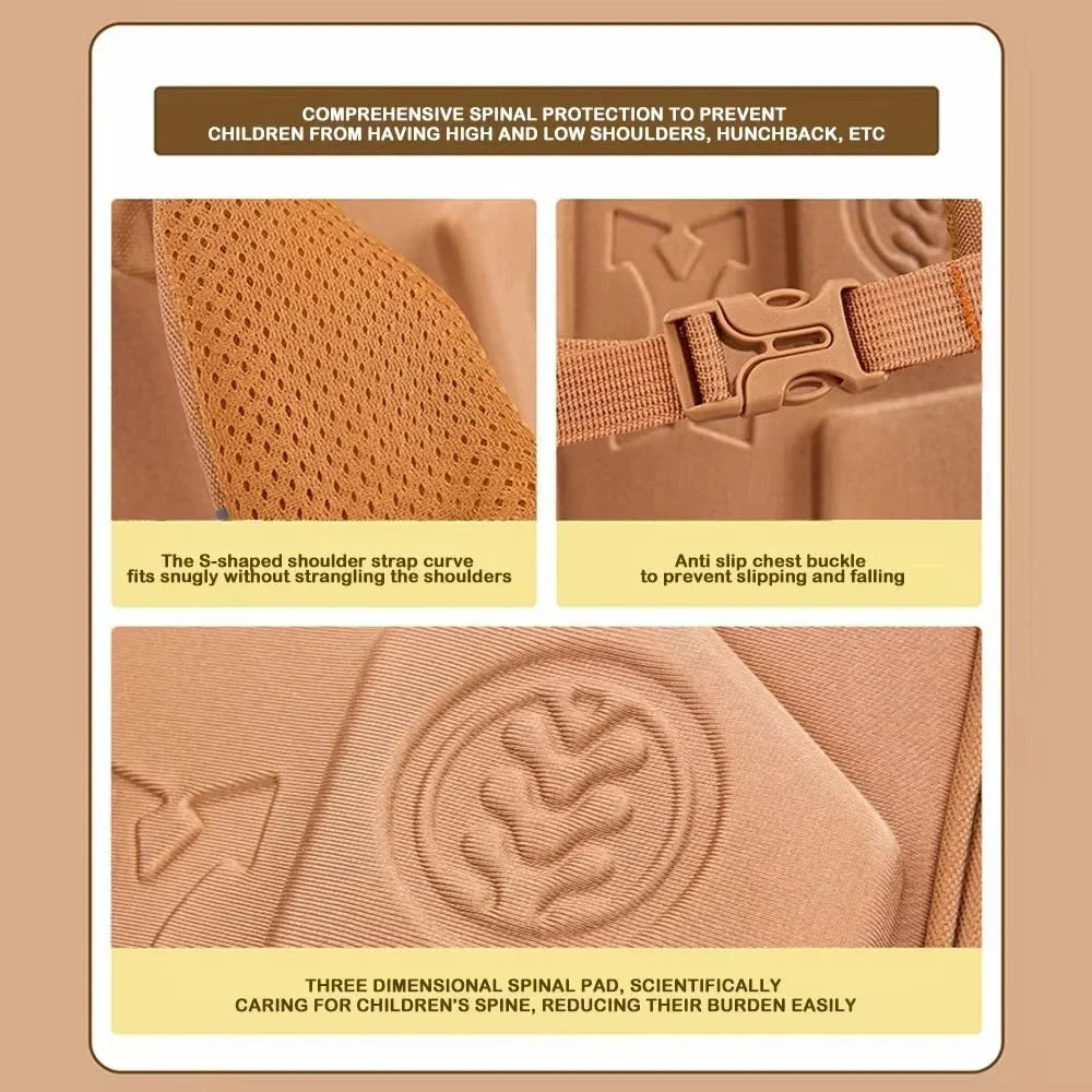 Capybara School Bag Waterproof Backpack Large Capacity Alleviate Burden Protecting Spine Widen Straps Backpack for Students Gift