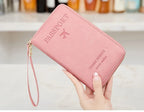 Travel Wallet Passport Holder Ticket Holder, Credit Card Case, Multi-functional Zippered Wallet with Wrist Strap