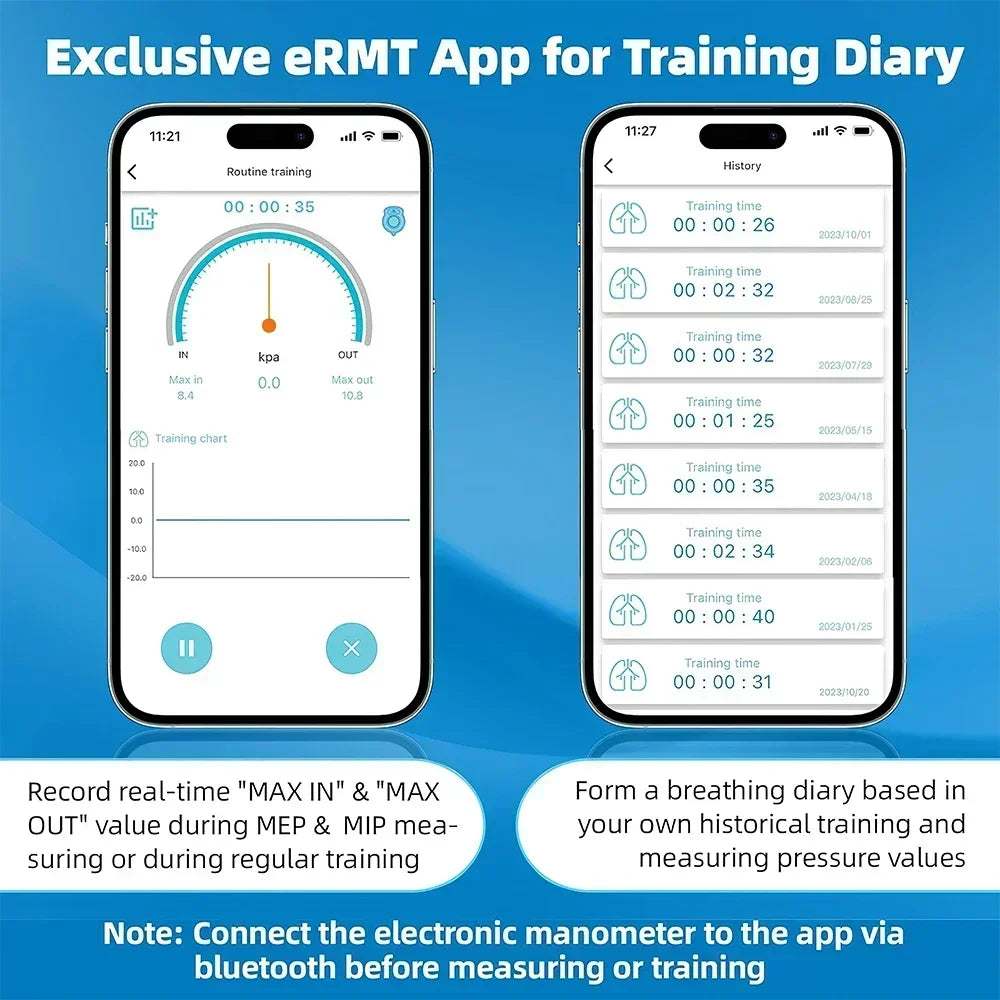 Breathing Trainer with Electric Manometer for Lung Expander Respiratory Muscle Trainer Therapy Inspiratory Expiratory