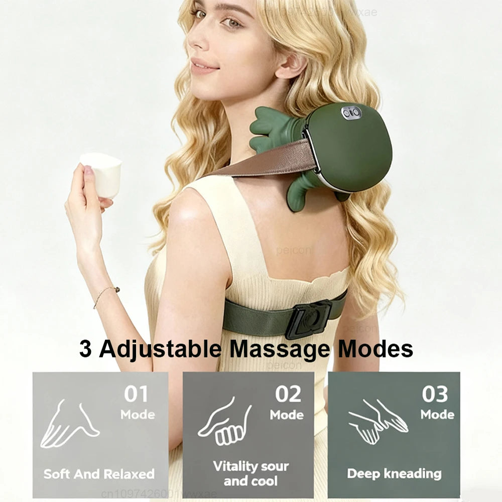 Neck Massager Electric Muscle Massager Heating Cervical Neck Massager Neck Pain Relief Portable Neck Shoulder Massage Machine