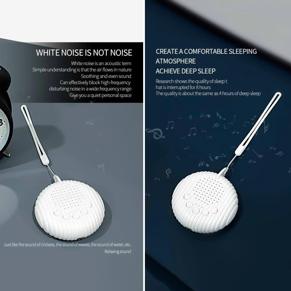 White Noise Machine 10/12 Sounds USB Rechargeable Portable Sleep Machine for Baby Adult Elder Timer Volume Sleeping & Relaxation