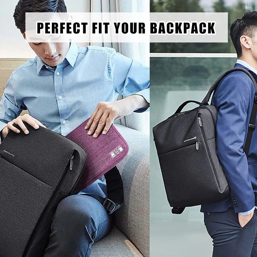 Portable Digital Storage Bag USB Gadget Waterproof Cable Organizer Pouch Electronics Devices Accessories Pack Supplies