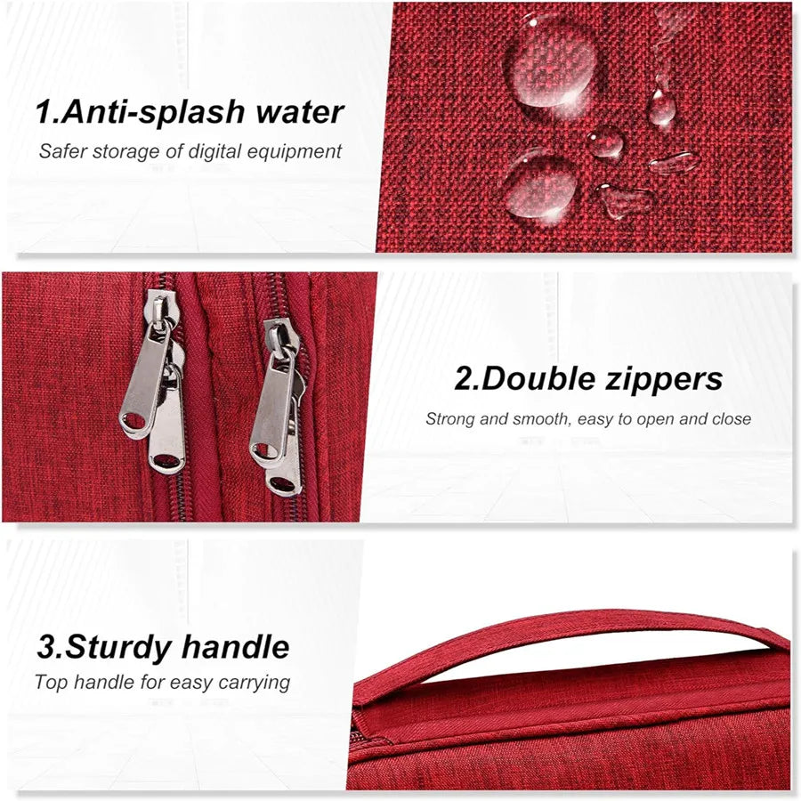 Portable Digital Storage Bag USB Gadget Waterproof Cable Organizer Pouch Electronics Devices Accessories Pack Supplies