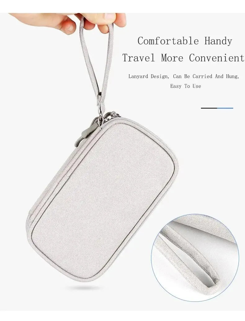 1Pc NEW Travel Organizer Bag Cable Storage Organizers Pouch Carry Case Portable Waterproof Double Layers Storage Bags Cable Cord