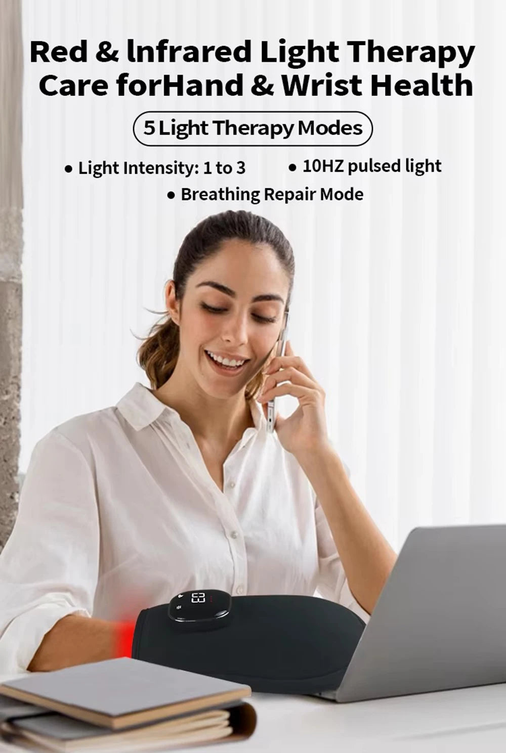 Red Light Therapy for Hand Pain Relief with 660nm Red & 850nm Infrared Light,Rechargeable LED Near Infrared Light Therapy Glove