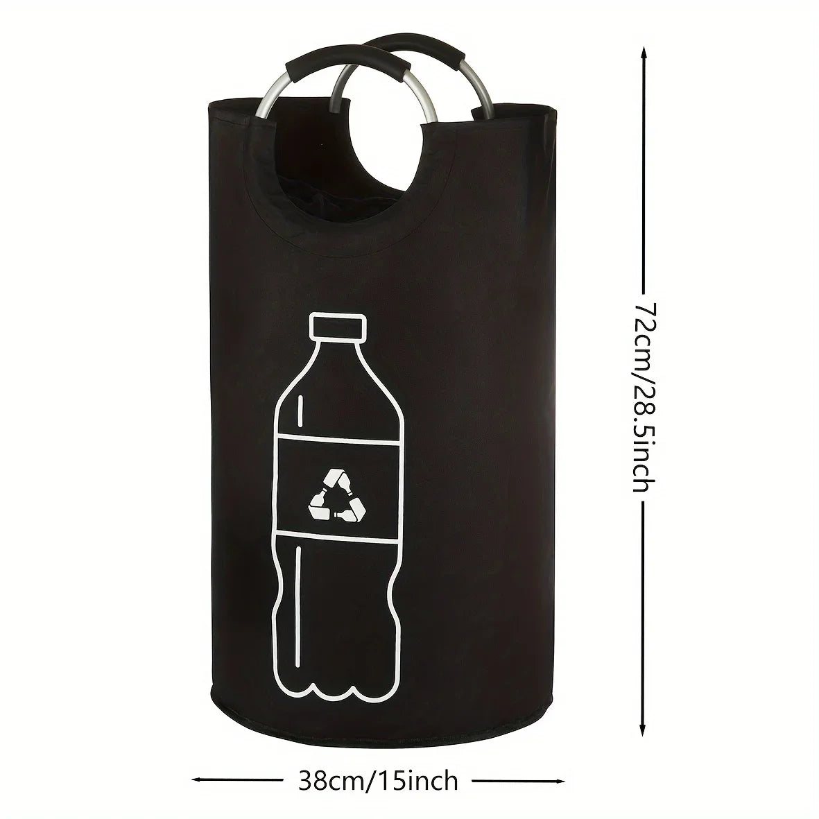 82L Empty Bottle Storage Basket Folding Kitchen Wastewater Bottle Collector Bag with Aluminum Handle Large Capacity Bin