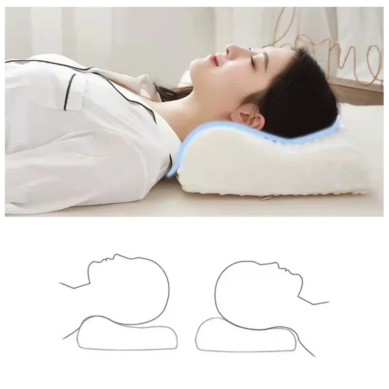 Memory Foam Sleeping Pillow Adjustable Side Sleeping Pillow Relieve Neck and Shoulder Pain Orthopedic Curve Neck Support Pillo