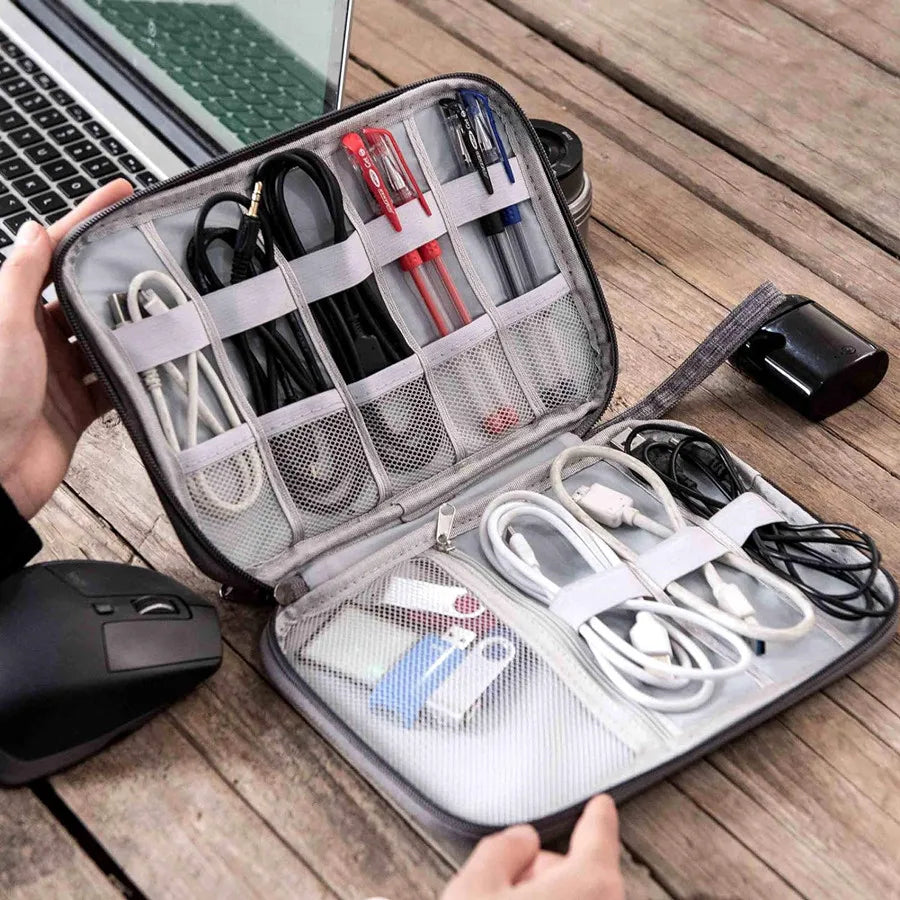Portable Digital Storage Bag USB Gadget Waterproof Cable Organizer Pouch Electronics Devices Accessories Pack Supplies