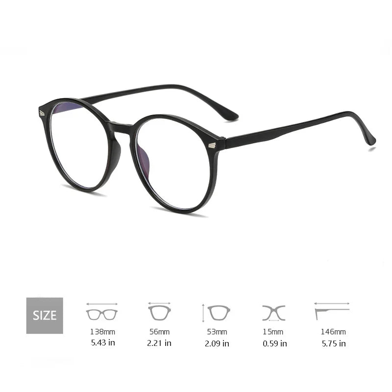 Blue Light Blocking Glasses, Vintage Round Full Frame with Metal Rivet Details, Lightweight Anti-Radiation for Daily Screen Time