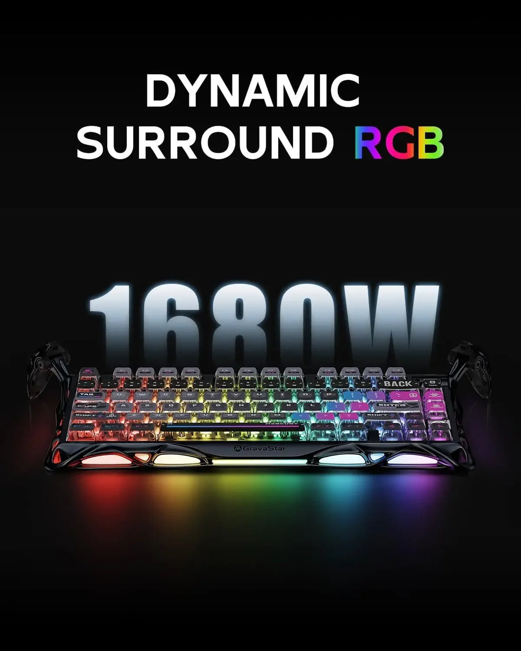Gravastar K1 Mechanical Keyboard Bluetooth Wireless Aluminium Alloy Tri-Mode RGB Light E-sports Gaming Keyboard PC Accessories