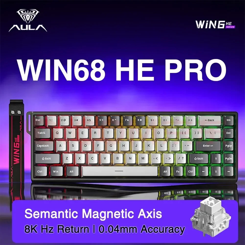 AULA WIN60 WIN68 HE Magnetic Keyboards Esports Rapid Trigger 8K Return RGB Hotswap Wired Gaming Mechanical Keyboard for Pc Gamer