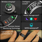 2025 COLMI R12 Smart Ring with Display Screen and Touch, Wireless Charging, Health Manager, 5 ATM Waterproof For Men Women