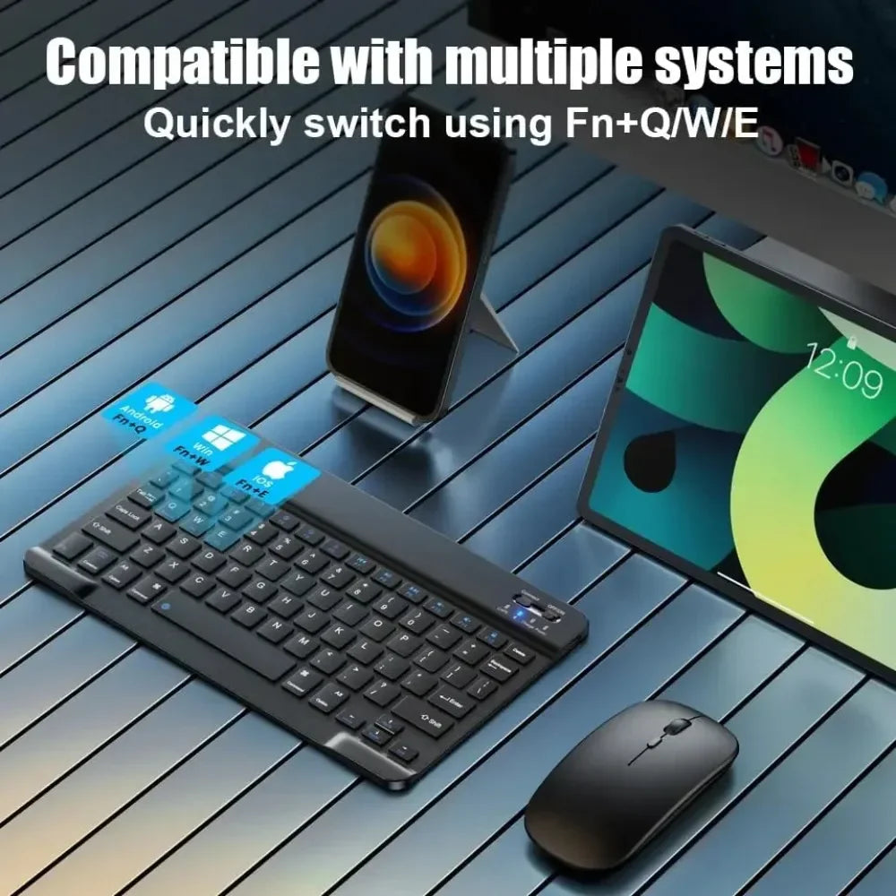 Bluetooth Keyboard for iPad 10th Generation iPad Pro 13 12 11 10 9 8 7 Inch iPad Air 13 11th iPad Mini Samsung Xiaomi Tablets