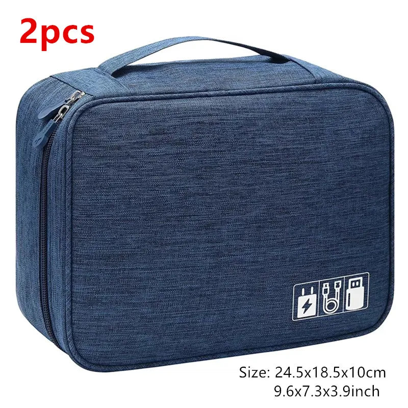Portable Digital Storage Bag USB Gadget Waterproof Cable Organizer Pouch Electronics Devices Accessories Pack Supplies