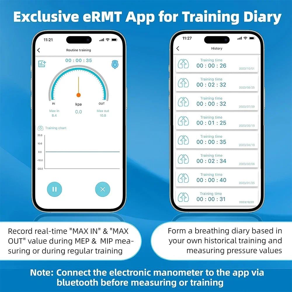 Breathing Trainer with Electric Manometer for Lung Expander Respiratory Muscle Trainer Therapy Inspiratory Expiratory