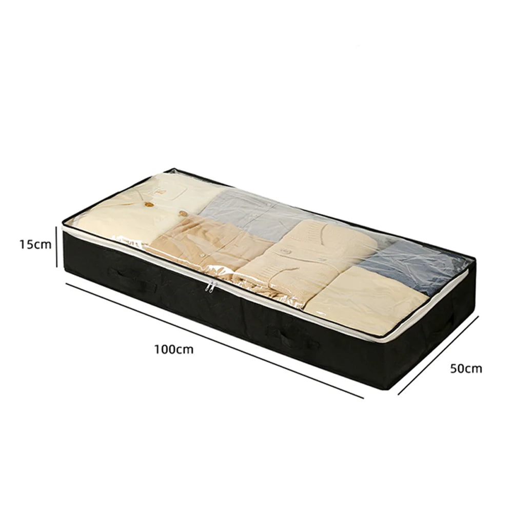 1pc/2pcs/3pcs Dustproof Under Bed Storage Box with Reinforced Handles for Comforter Blanket  Pillow and Toys Bedroom Accessories