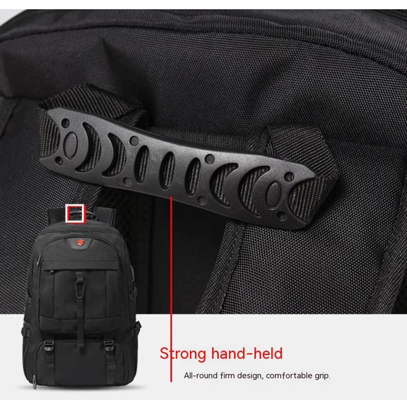 50L 80L Large Travel Backpack Men Separate Shoe Compartment Business Bag Outdoor Sports Waterproof Man Black Storage Backpacks