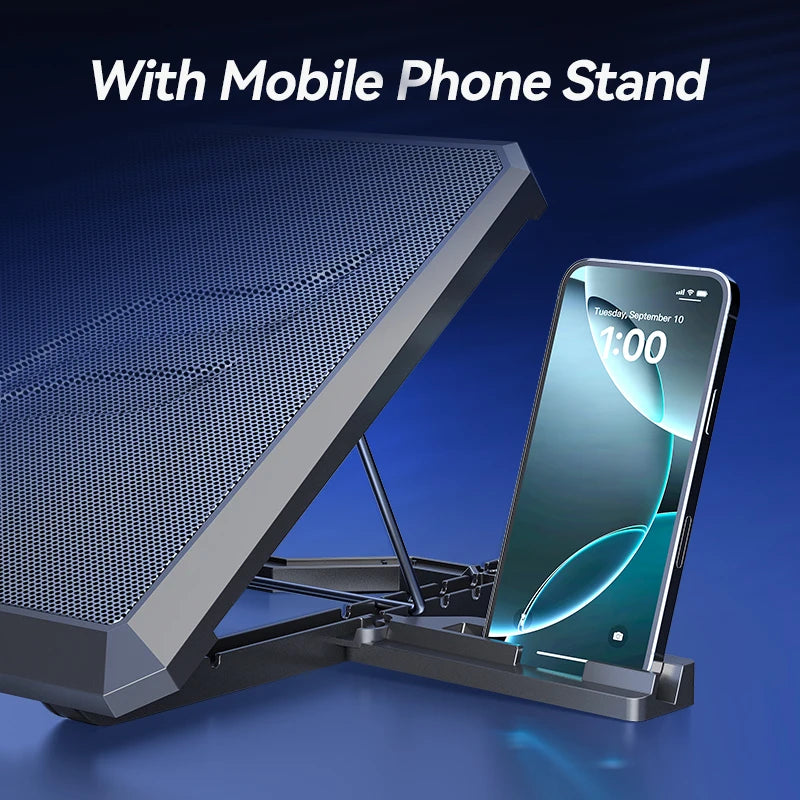 COOLCOLD Laptop Cooling Pad with 12 Quiet Fans,12-17.3 Inch Gaming Laptop Cooler Stand with Two USB Ports & Phone Holder