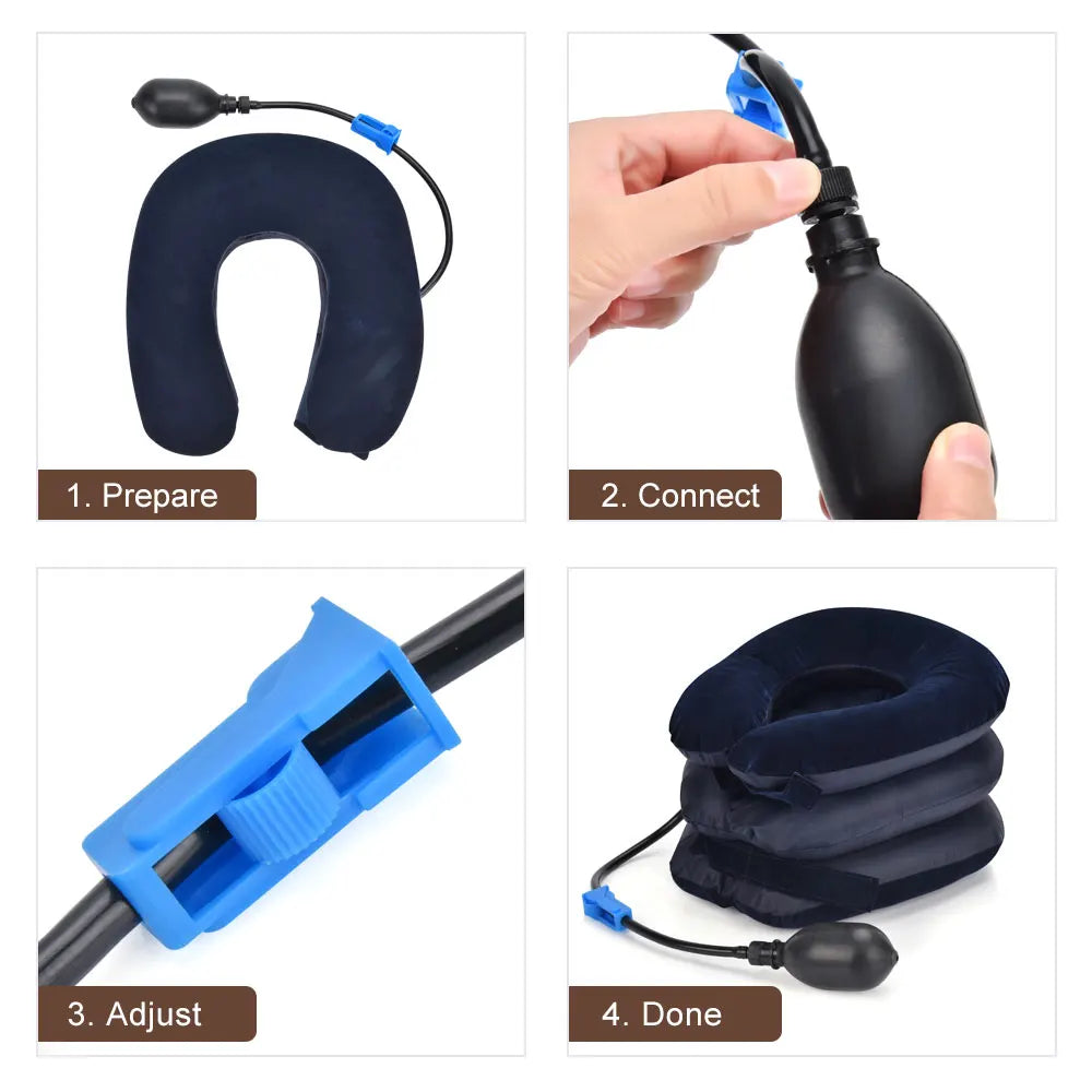 Neck Stretcher Inflatable Air Neck Traction Apparatus Device Soft Neck Cervical Collar Pillow Health Care Cervical Support Pillo