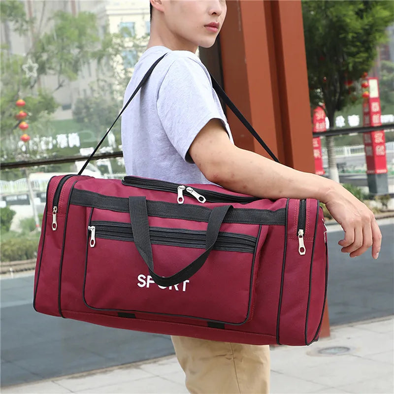 Women Men Nylon Travel Duffel Bag Carry On Luggage Bag Men Tote Large Capacity Weekender Gym Sport Holdall Overnight Bag Pouches