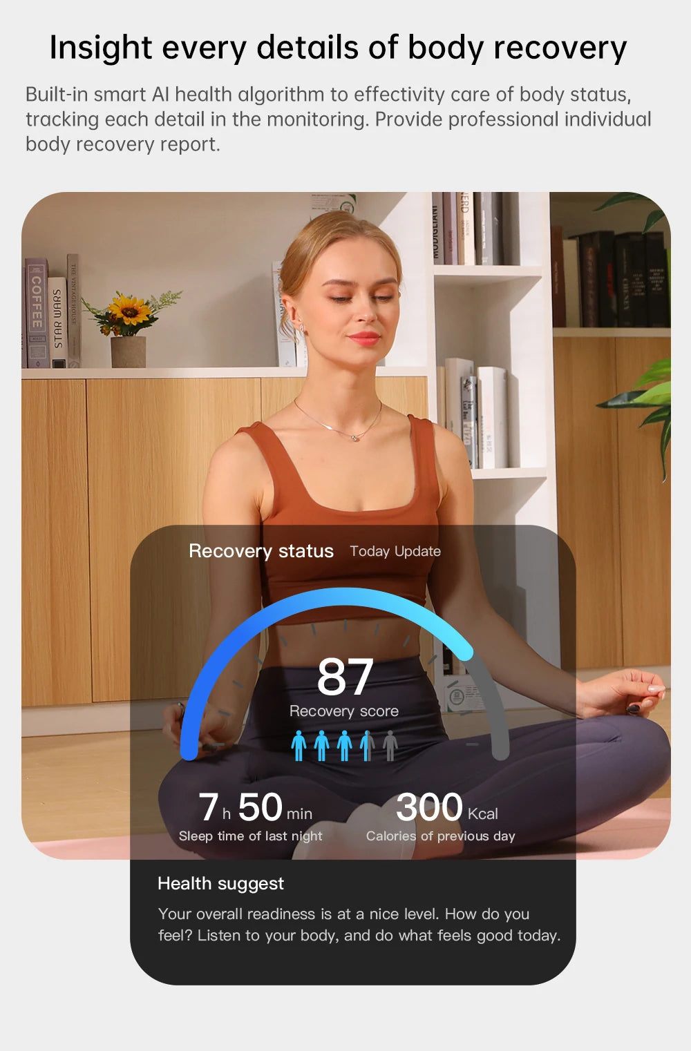 Qino K21 Smart Ring New Health Monitor with Smart Touch Multi-Sport Mode 5ATM Waterproof Skin Temperature Measurement  Charg