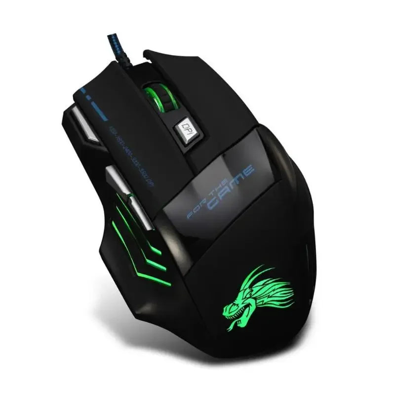 Wired Gaming Mouse 5500DPI 7-Color LED Backlight Optical Mouse Gamer USB 7 Buttons PC Gamer Computer Laptop Desktop Mice