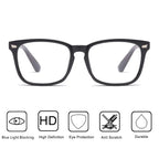 Classical Blue Light Blocking Glasses Square Computer Glasses Nerd Eyeglasses Frame Anti Blue Ray Computer Game Glasses
