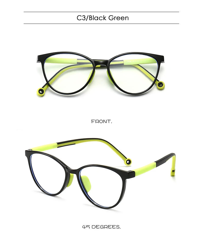 Blue Light Blocking Glasses for Kids Computer Glasses TR90 Frame Clear Lens Girl Boy Video Gaming Children Safety Eyewear