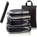 6PCS Travel Compressed Packing Cubes Storage Organizer Set With Shoe Bag Mesh Visual Luggage Portable Lightweight Suitcase Bag