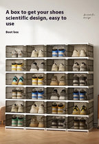 Dustproof 1/3/6 Layers Foldable Shoes Box Stackable Transparent Thickened Plastic Bins Sneaker Shoe Organizer Cabinet Organizers