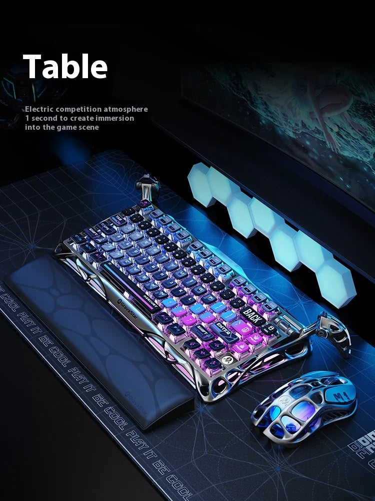 Gravastar K1 Mechanical Keyboard Bluetooth Wireless Aluminium Alloy Tri-Mode RGB Light E-sports Gaming Keyboard PC Accessories