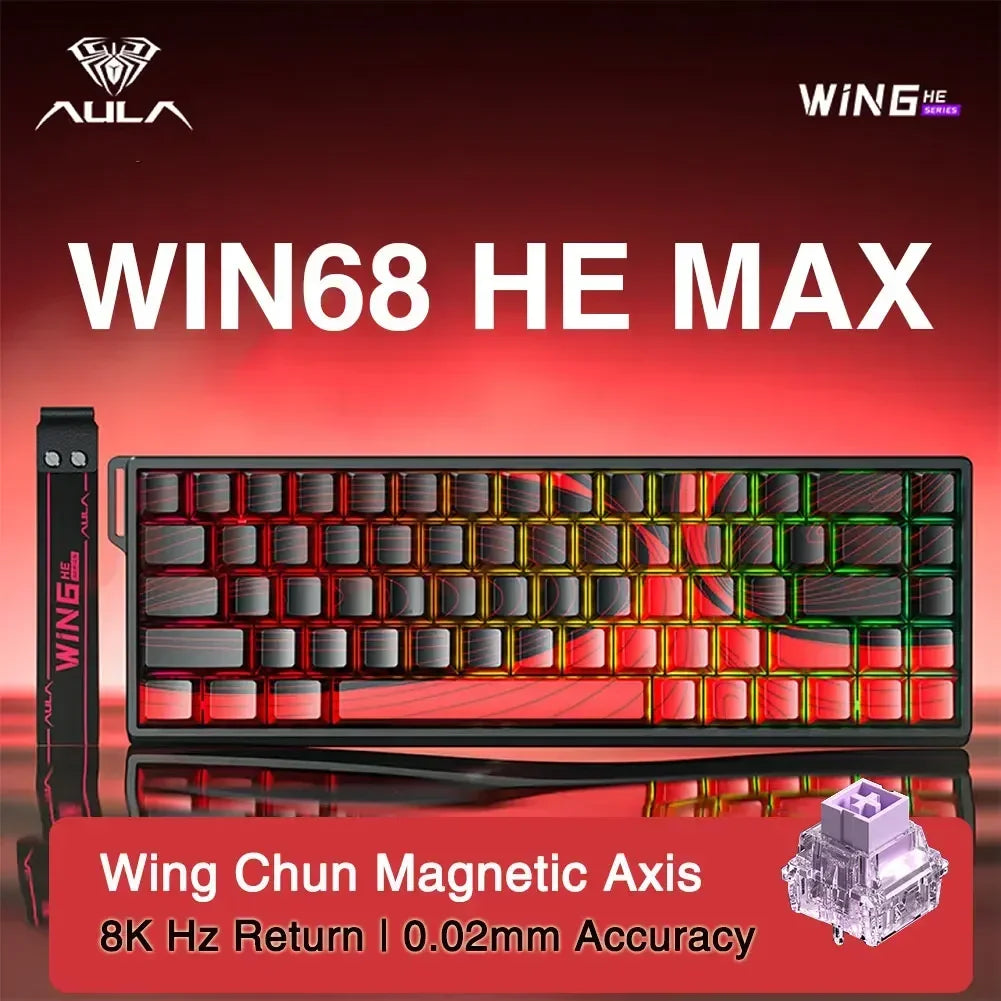 AULA WIN60 WIN68 HE Magnetic Keyboards Esports Rapid Trigger 8K Return RGB Hotswap Wired Gaming Mechanical Keyboard for Pc Gamer